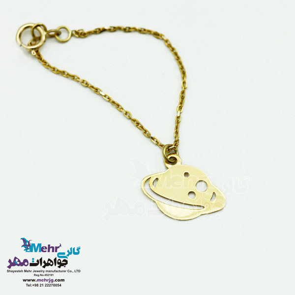 آویز ساعت طلا طرح سیاره زحل