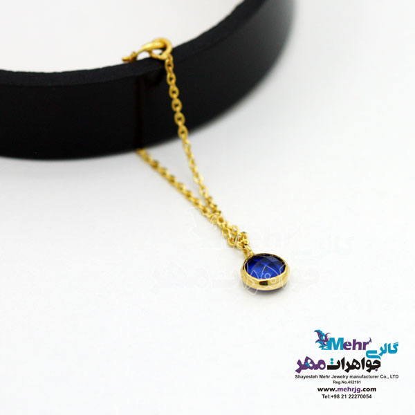 آویز ساعت طلا طرح سنگ کبود