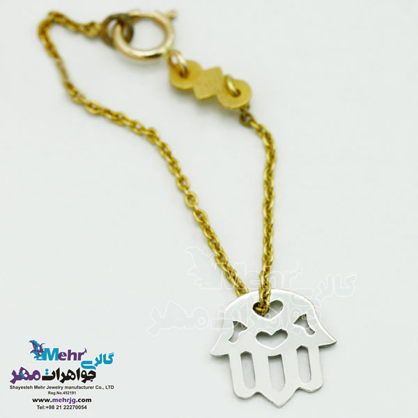 آویز ساعت طلا طرح دست همسا