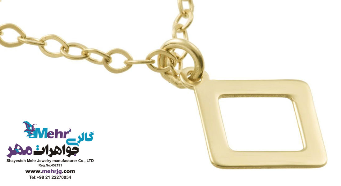 آویز ساعت طلا - طرح هندسی