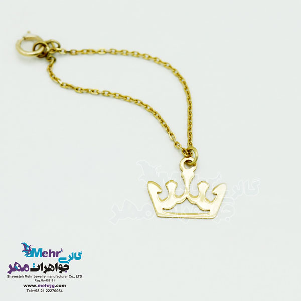 آویز ساعت طلا - طرح تاج