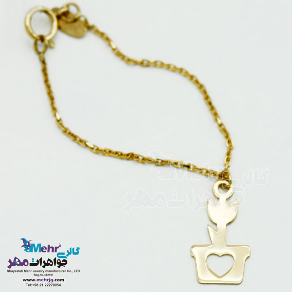 آویز ساعت طلا - طرح گلدان