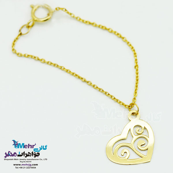 آویز ساعت طلا - طرح قلب