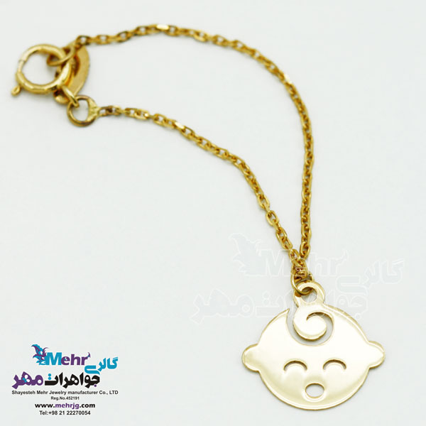 آویز ساعت طلا - طرح نوزاد پسر