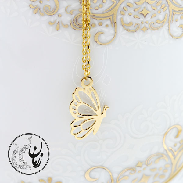 آویز ساعت طلا - طرح پروانه