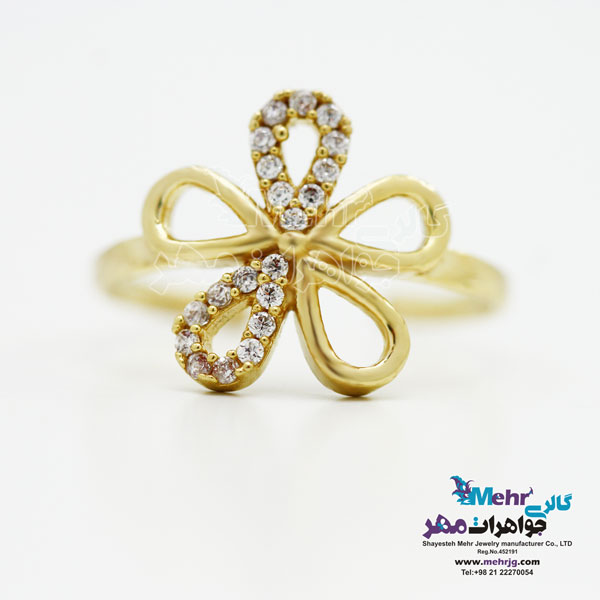 انگشتر طلا - طرح گل