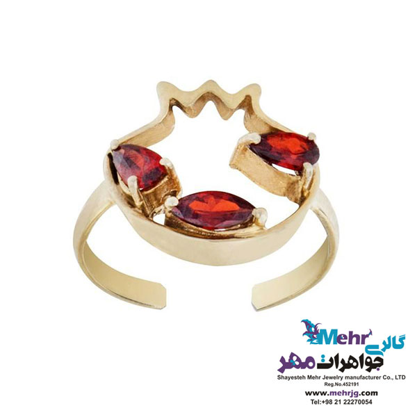 انگشتر طلا - طرح انار