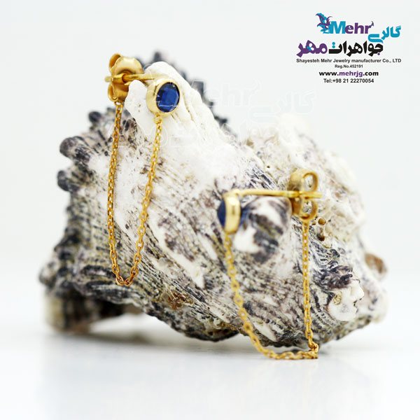 گوشواره طلا - طرح سنگ کبود