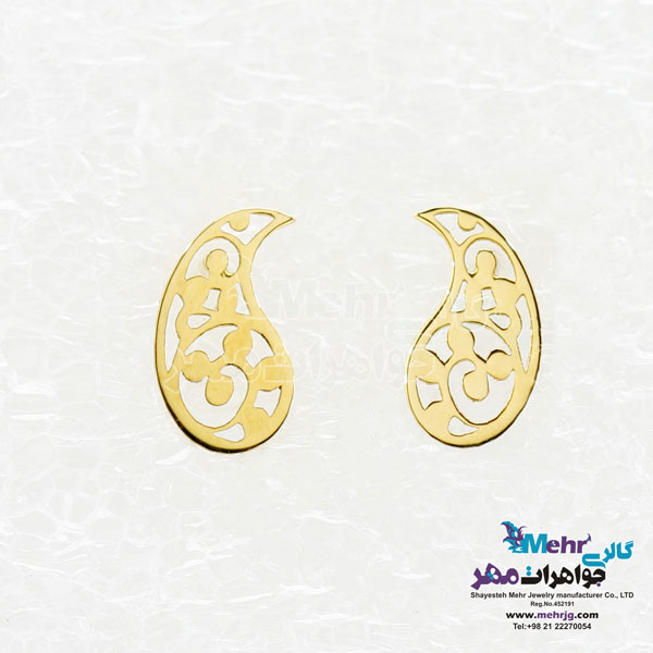 گوشواره طلا - طرح بته جقه