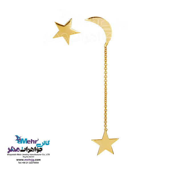گوشواره طلا - طرح ماه و ستاره