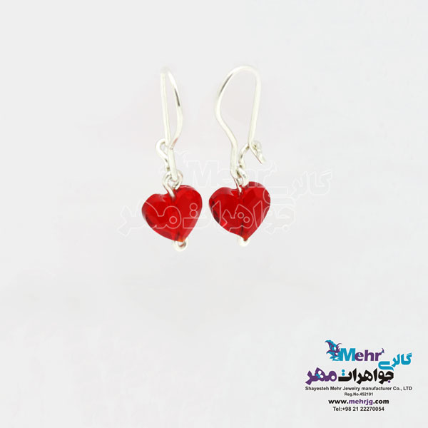 گوشواره طلا - سنگ سواروسکی قلب
