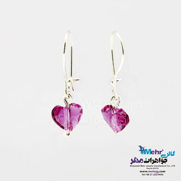 گوشواره طلا - سنگ سواروسکی قلب
