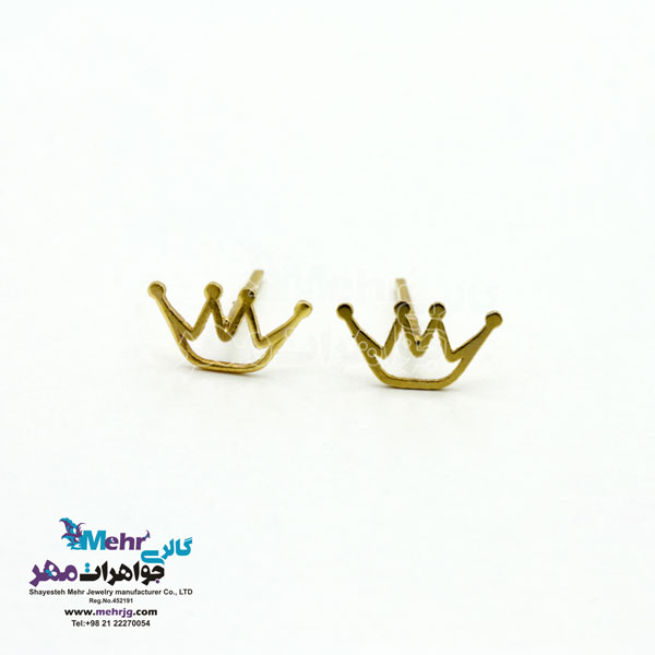 گوشواره طلا - طرح تاج