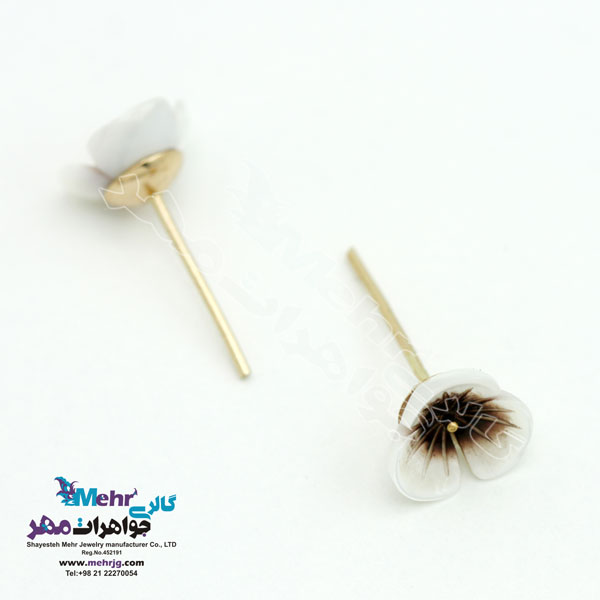 گوشواره طلا - طرح صدف گل