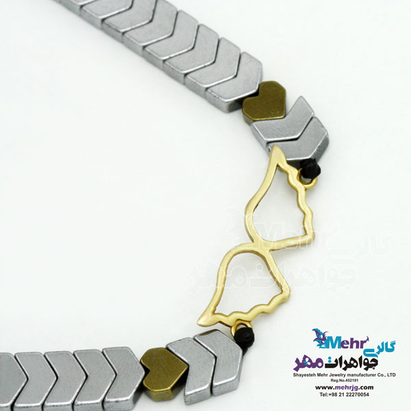 دستبند طلا و سنگ - طرح بال
