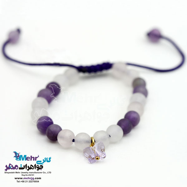 دستبند طلا و سنگ - پروانه سواروسکی