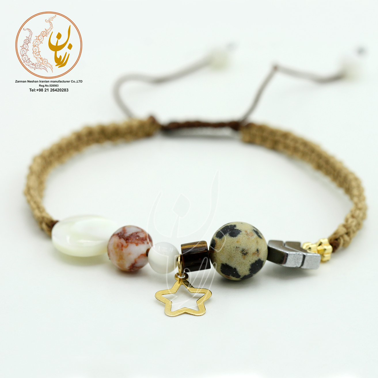 دستبند طلا و سنگ - طرح ستاره