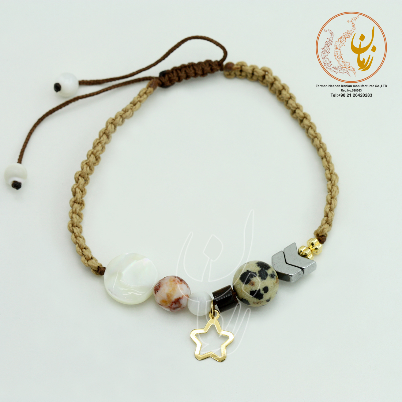 دستبند طلا و سنگ - طرح ستاره
