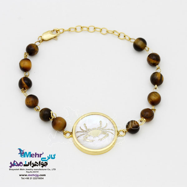 دستبند طلا و سنگ - ماه تولد تیر