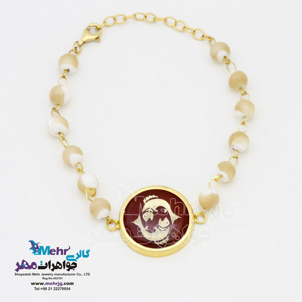 دستبند طلا و سنگ - ماه تولد اسفند