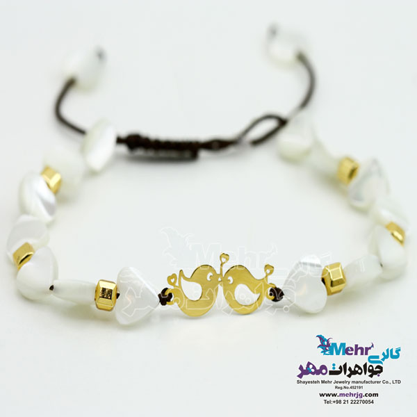 دستبند طلا و سنگ - طرح جوجه