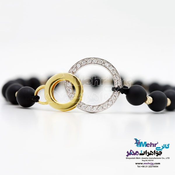 دستبند طلا و سنگ - طرح برمس