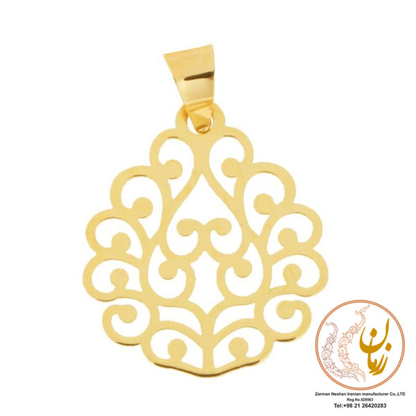 نیم ست طلا - آویز و گوشواره - طرح اسلیمی