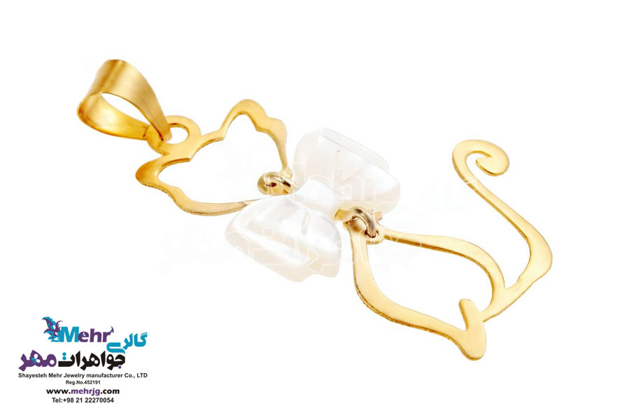 آویز طلا - طرح گربه اشرافی