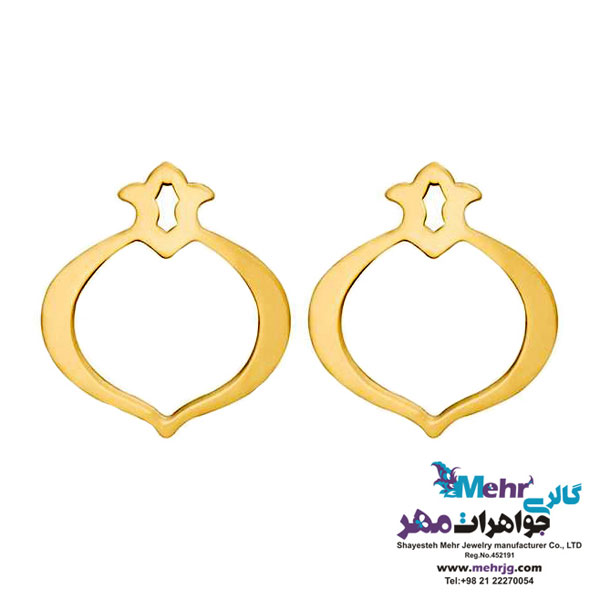 نیم ست طلا - آویز و گوشواره - طرح انار