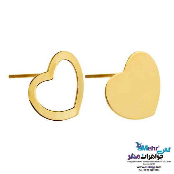 نیم ست طلا - آویز و گوشواره - طرح قلب