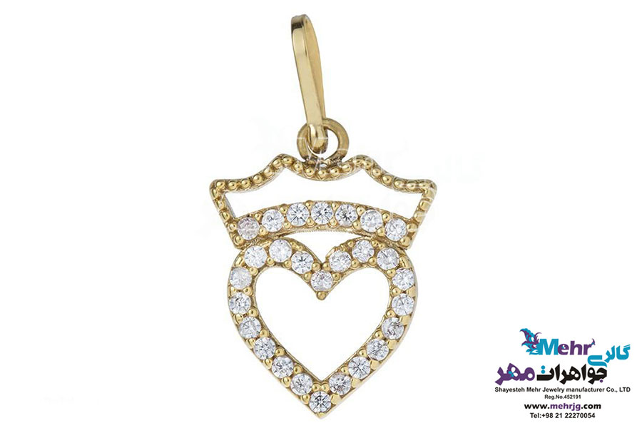نیم ست طلا - آویز و گوشواره - طرح قلب