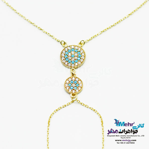 دستبند انگشتری طلا - طرح چشم نظر