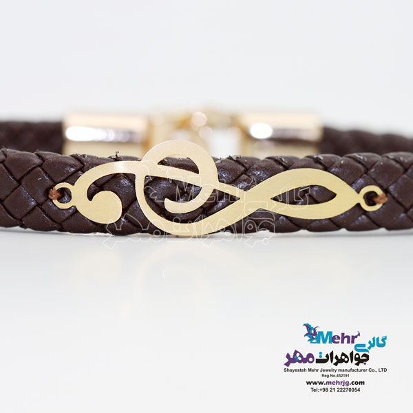 دستبند طلا و چرم - طرح نت موسیقی