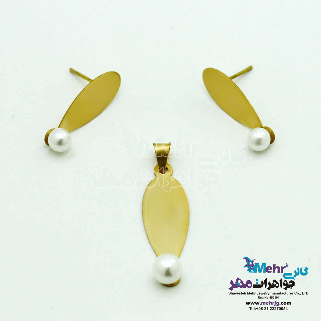 نیم ست طلا - آویز و گوشواره - طرح اشک
