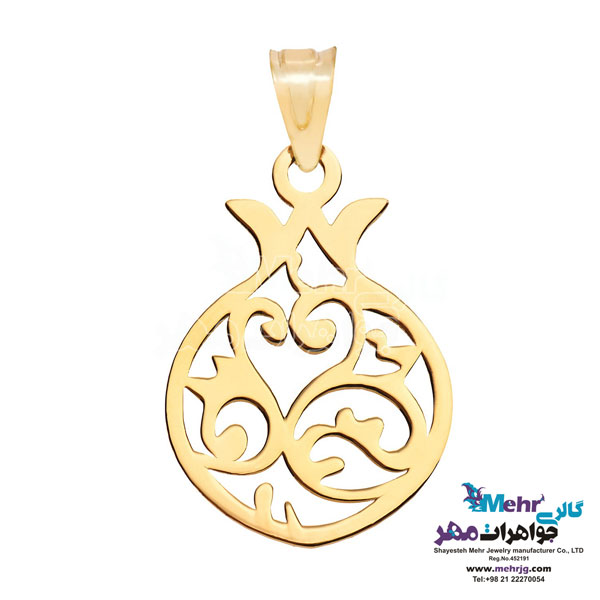 آویز طلا - طرح انار و قو