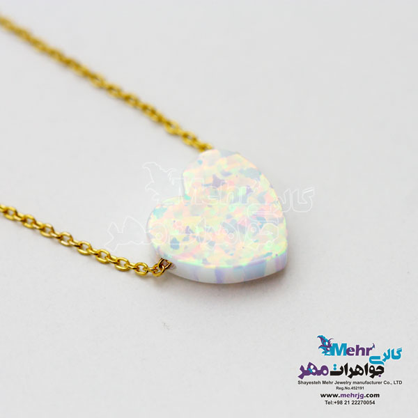 گردنبند طلا - طرح قلب اوپالین