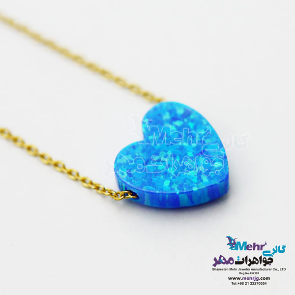 گردنبند طلا - طرح قلب اوپالین