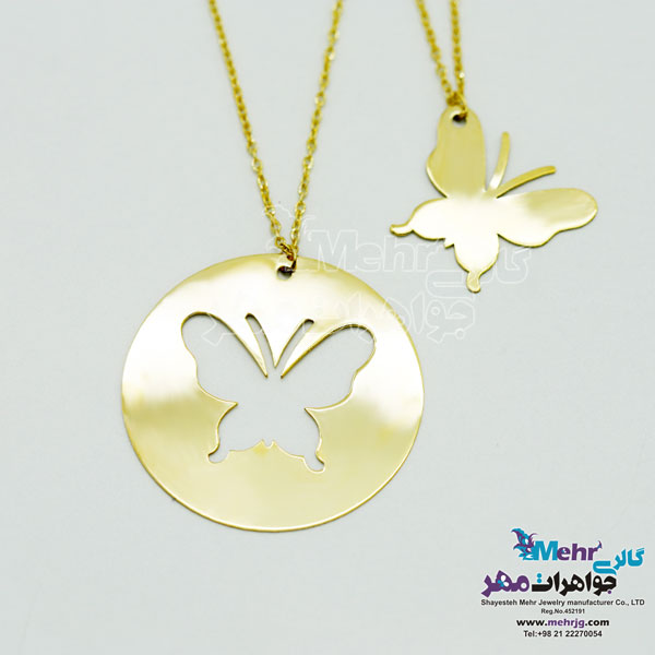 گردنبند طلا - طرح پروانه