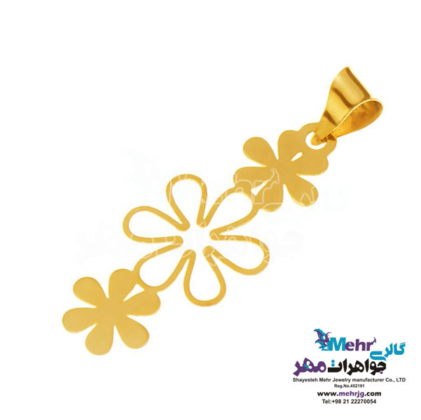 آویز طلا - طرح گل شش پر