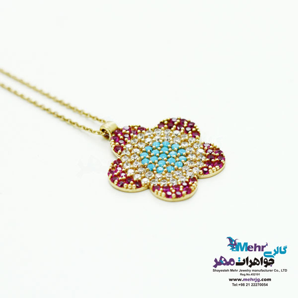 گردنبند طلا - طرح گل
