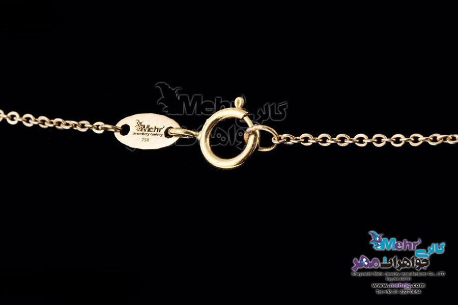 گردنبند طلا - طرح سنگ رنگی