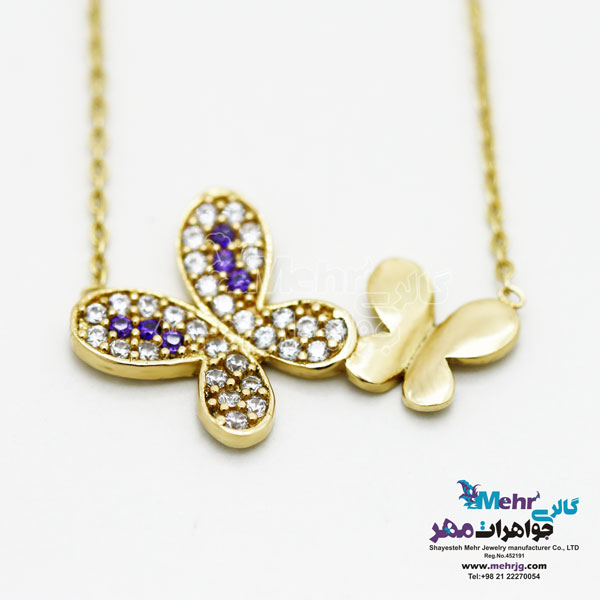 گردنبند طلا - طرح پروانه