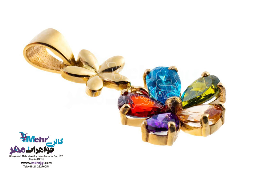 آویز طلا - طرح گل بولگاری