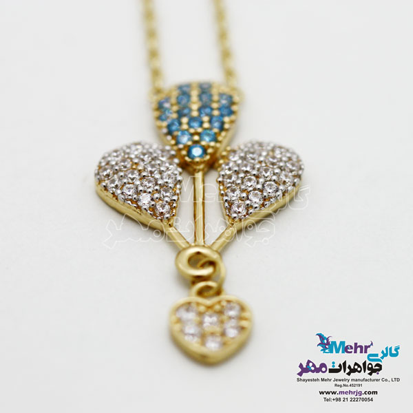 گردنبند طلا - طرح قلب و بادکنک