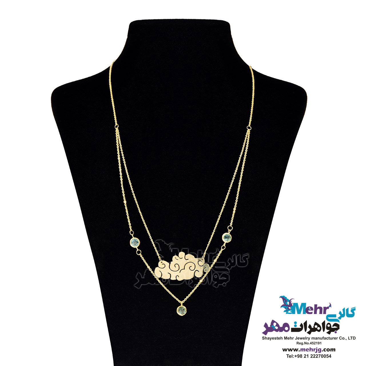 گردنبند طلا - طرح ابر و باران