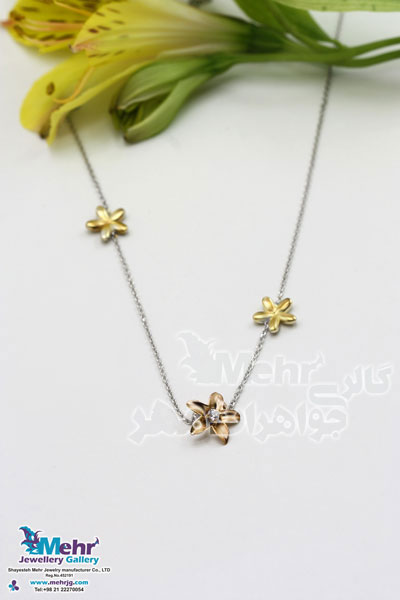 گردنبند طلا - طرح گل سرو تاک