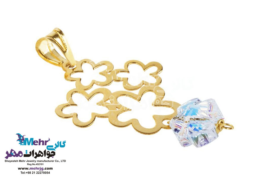 آویز طلا - طرح گل