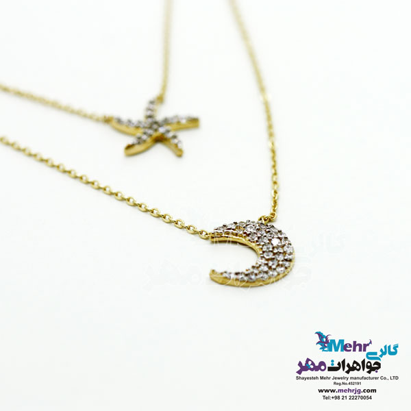 گردنبند طلا - طرح ماه و ستاره