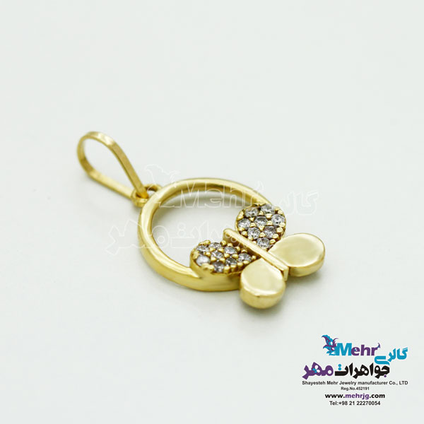 آویز طلا - طرح پروانه