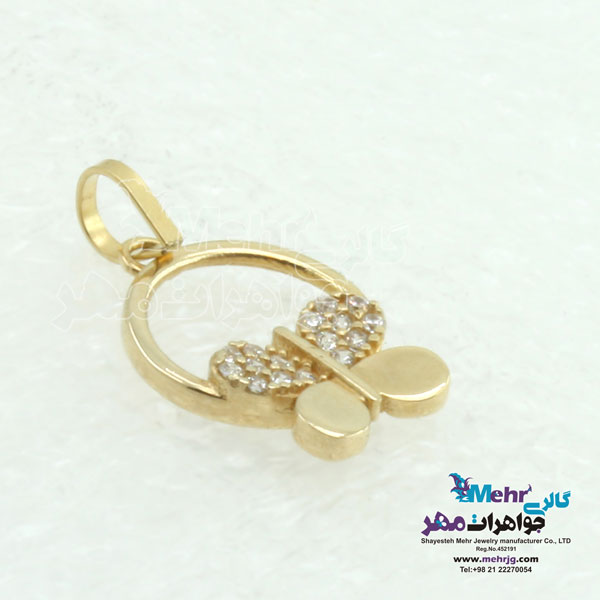 آویز طلا - طرح پروانه